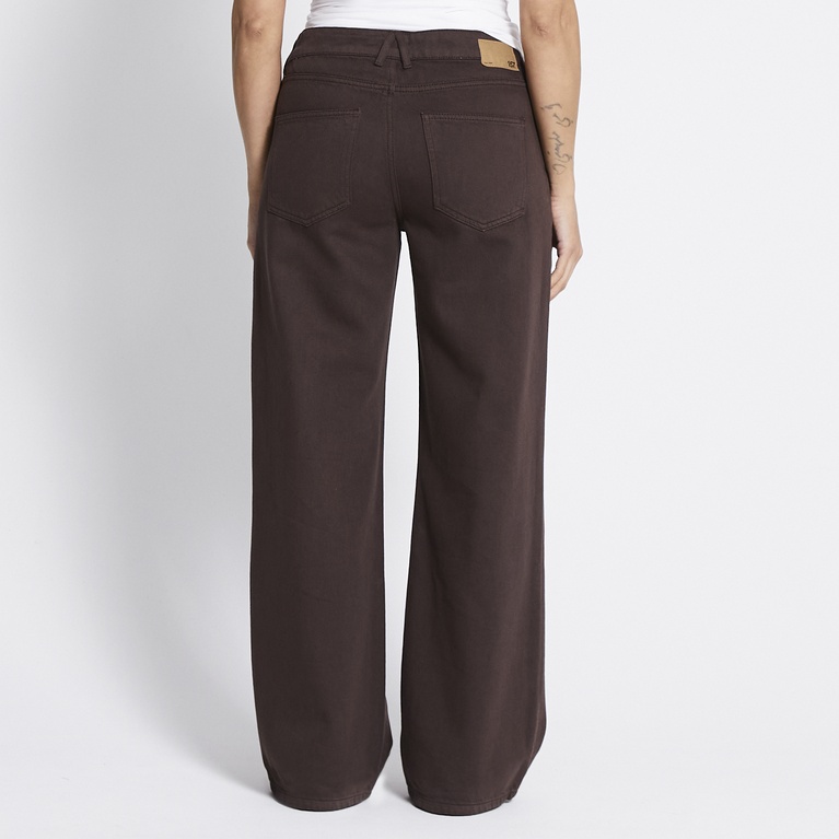 Mid waist wide jeans "Optiwide" Brown